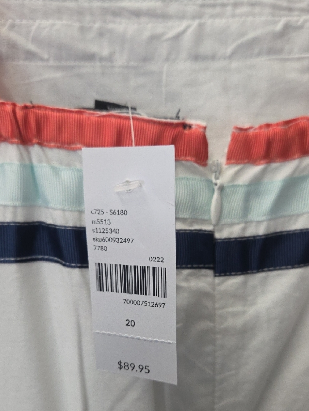 Lane Bryant White Maxi Sundress with Coral and Navy Stripes - Picture 2 of 4